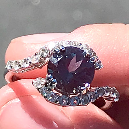 Synthetic Alexandrite Ring | Sterling Silver
