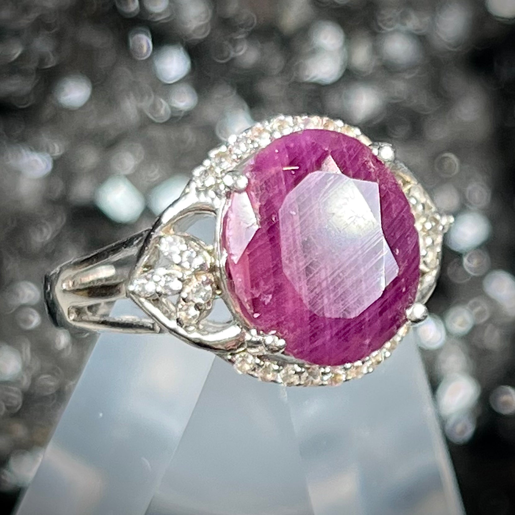 Natural Ruby & CZ Accent Ring | Burton's