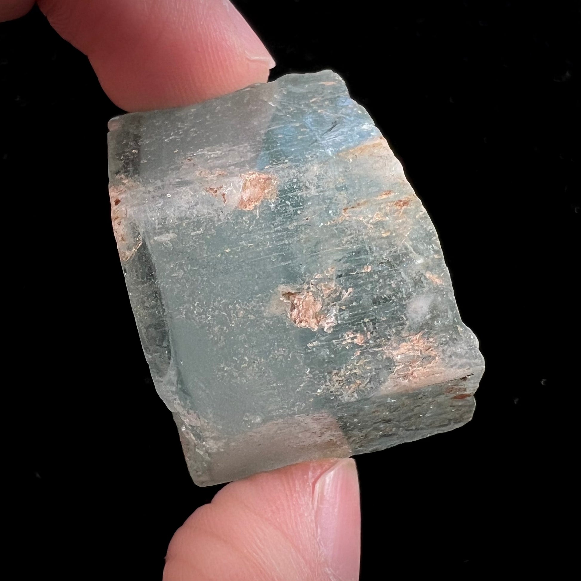 A light greenish blue aquamarine crystal from Brazil.