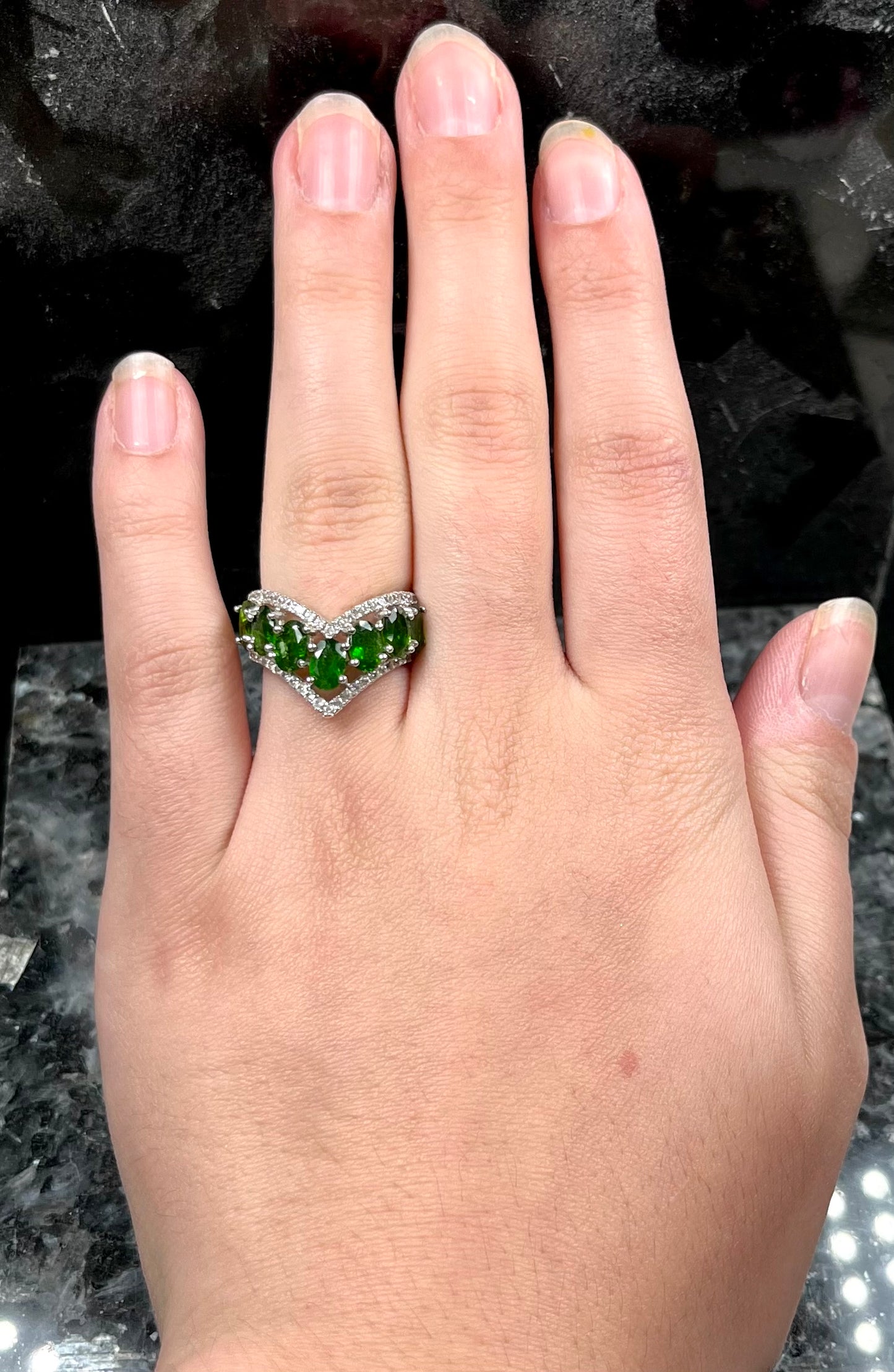 Chrome Diopside Ring | Sterling Silver