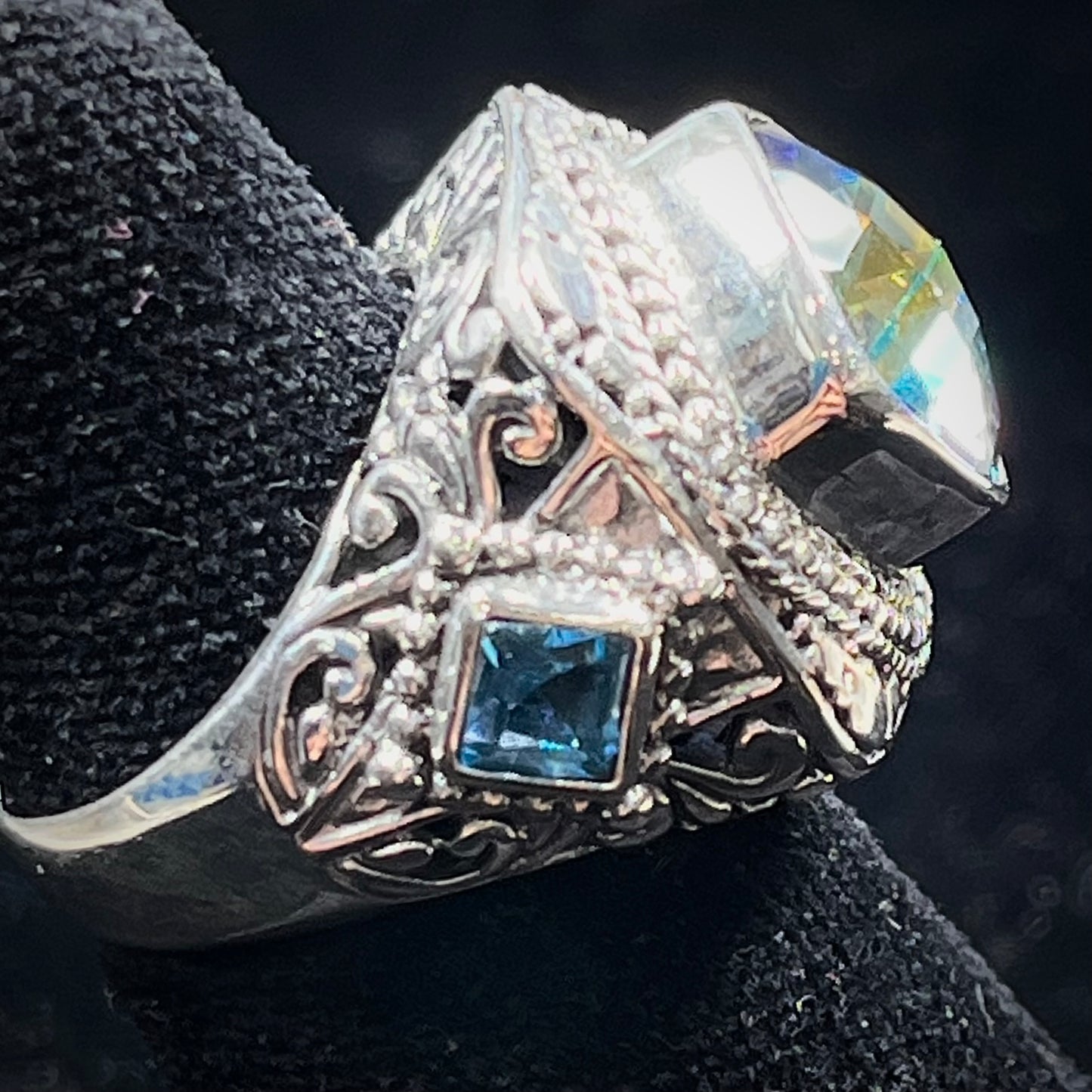 Synthetic Mystic Topaz Ring | Sterling Silver