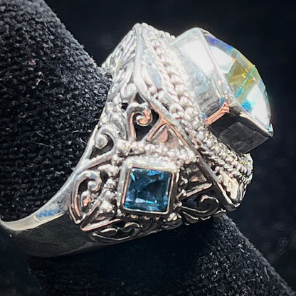 Synthetic Mystic Topaz Ring | Sterling Silver