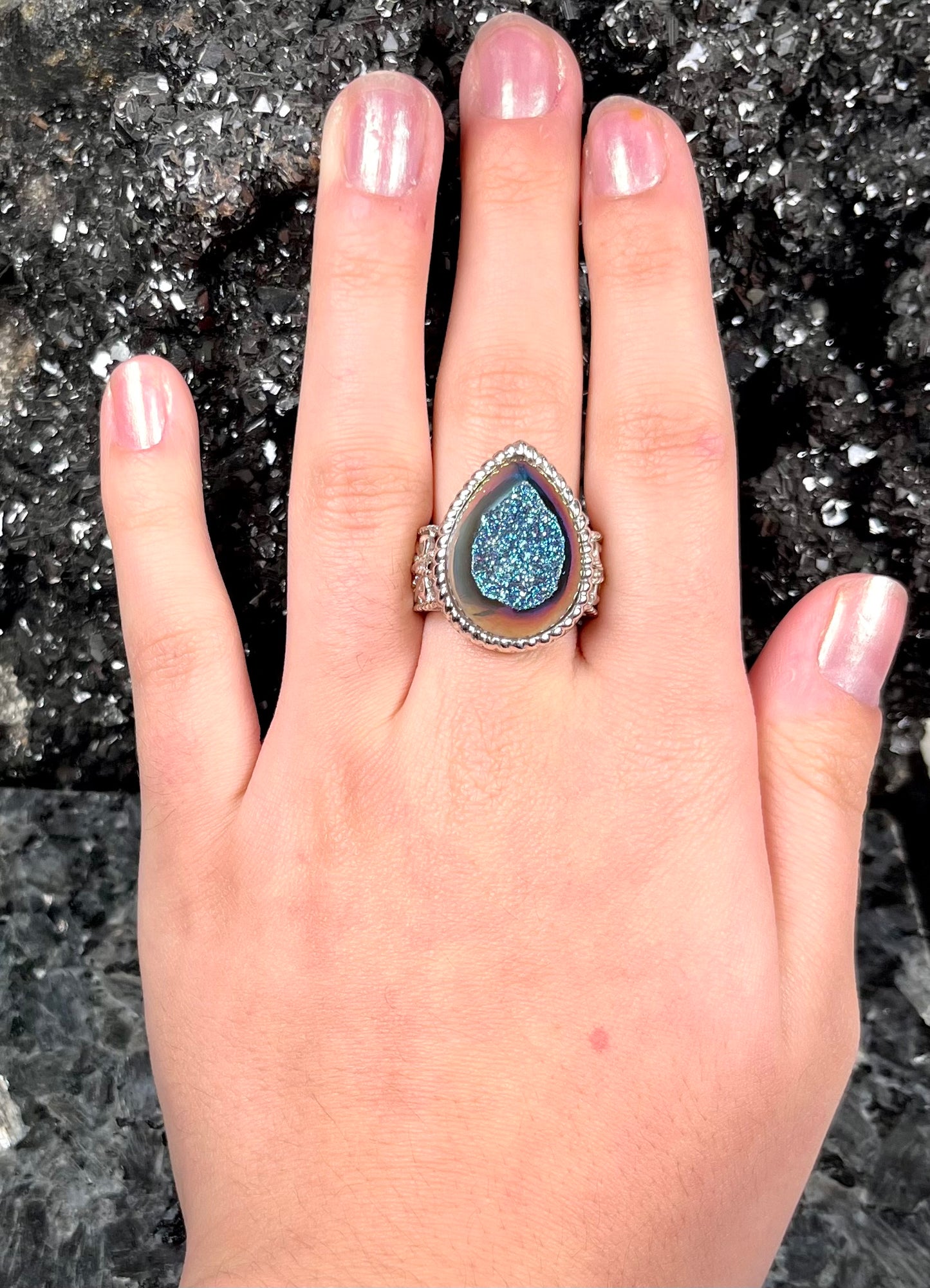 Druzy Quartz Ring | Sterling Silver