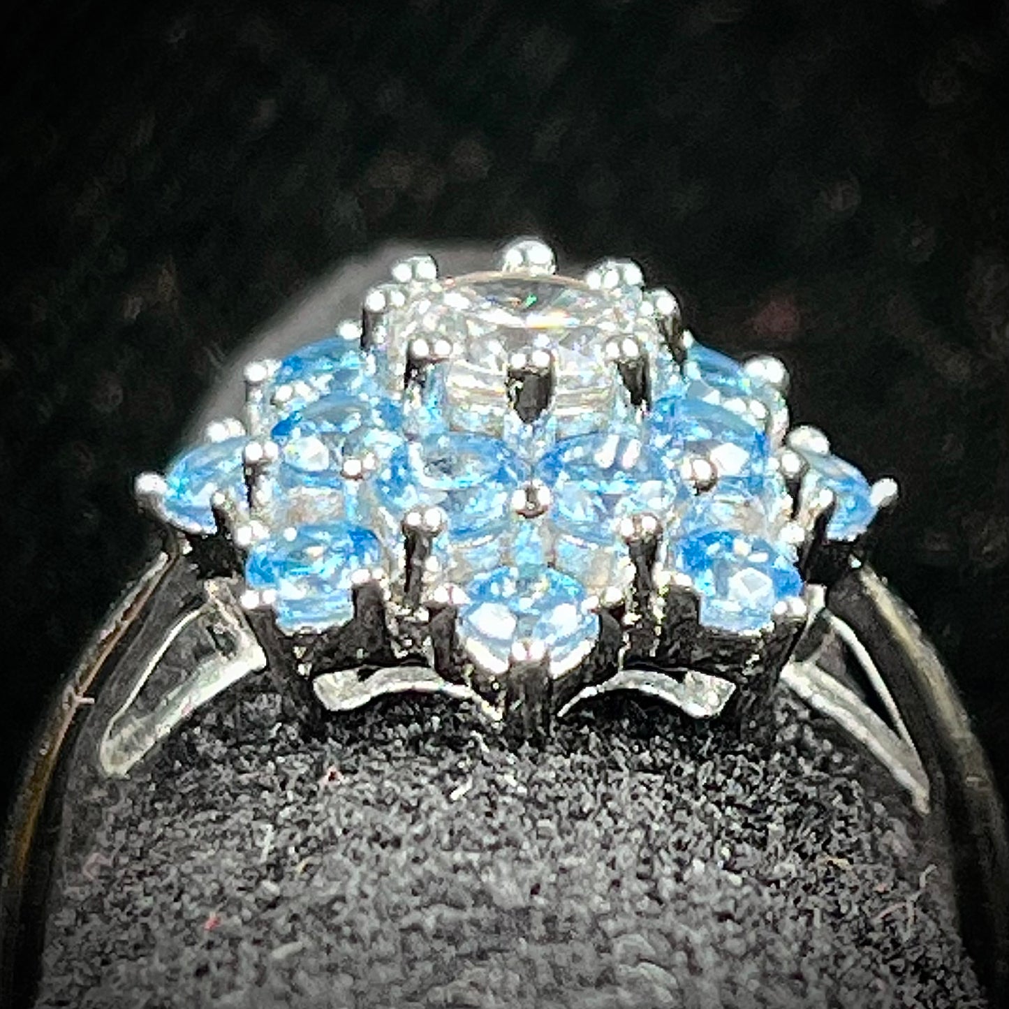 Apatite and Cubic Zirconia Ring | Sterling Silver