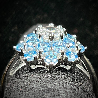 Apatite and Cubic Zirconia Ring | Sterling Silver