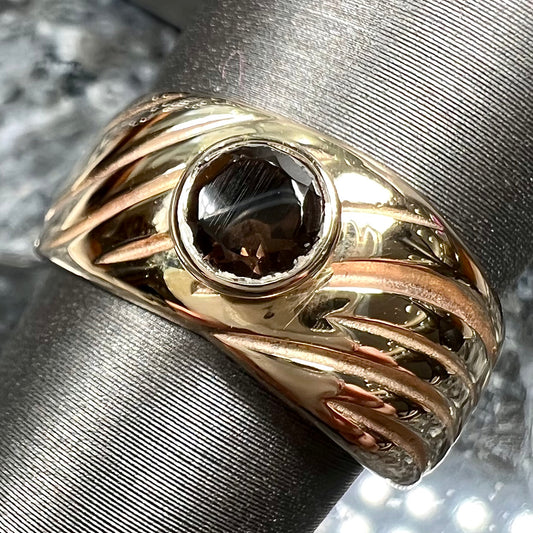 Smoky Quartz Solitaire Ring | 14kt | Estate