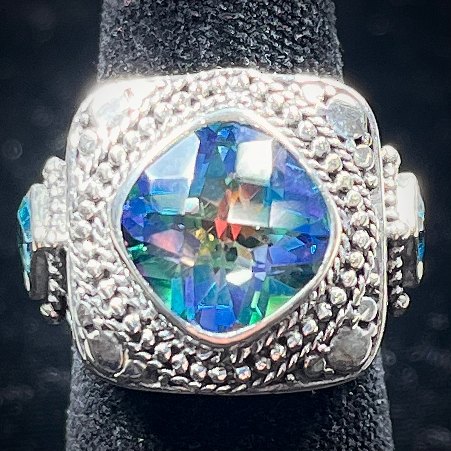 Synthetic Mystic Topaz Ring | Sterling Silver