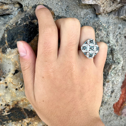 Diamond Quatrefoil Ring | Sterling Silver