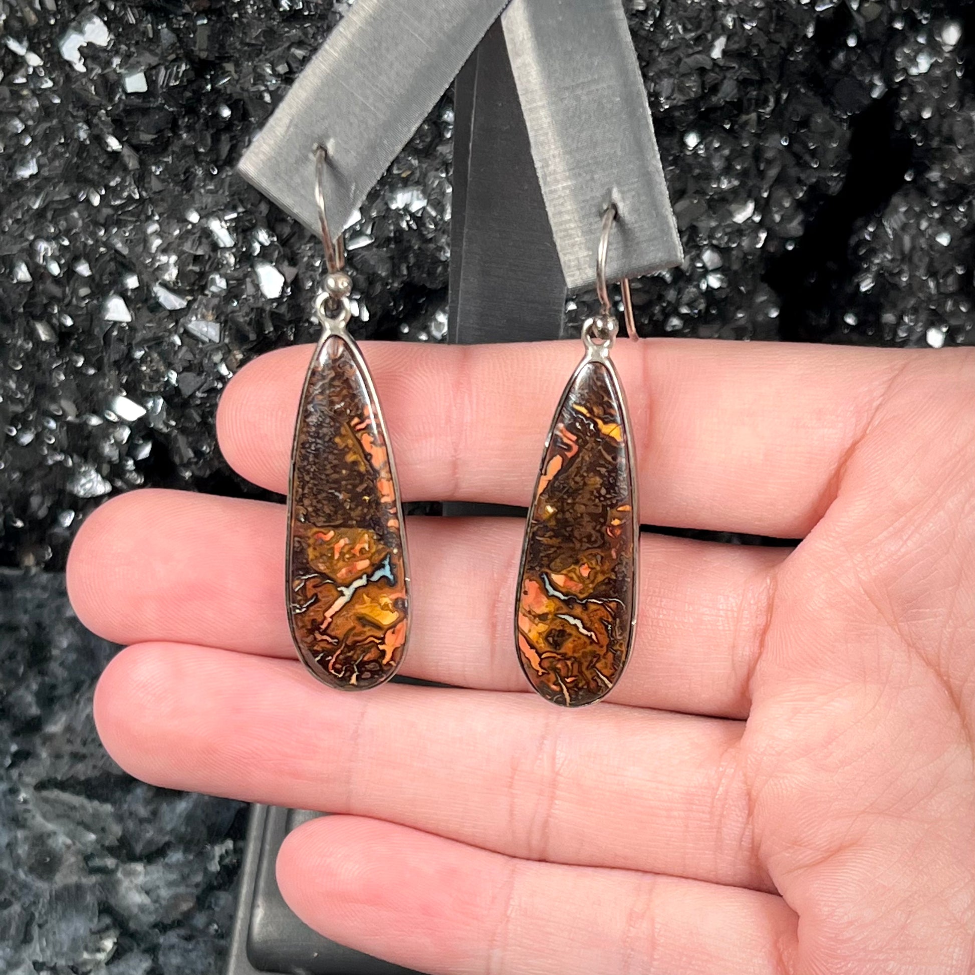 Sterling silver opal discount drop earrings