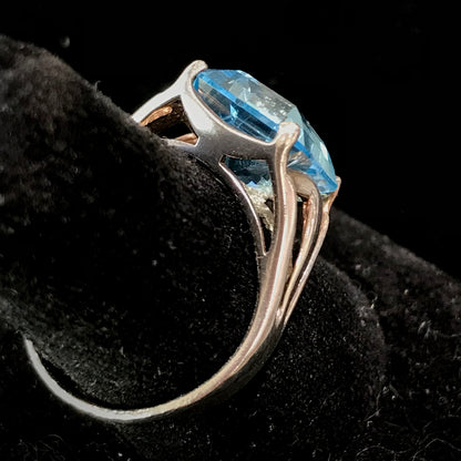 Emerald Cut Topaz Ring | Sterling Silver