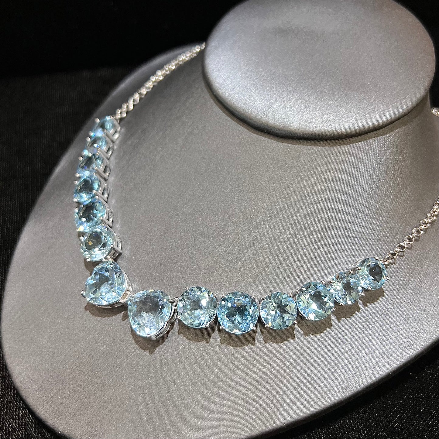 Blue Topaz & Zircon Necklace | Sterling Silver