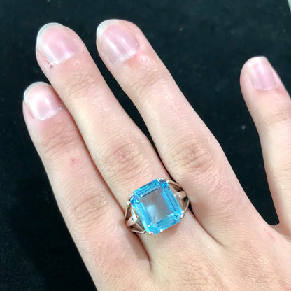 Emerald Cut Topaz Ring | Sterling Silver