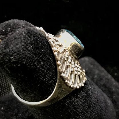 Blue Topaz Flower Petal Ring | Sterling Silver