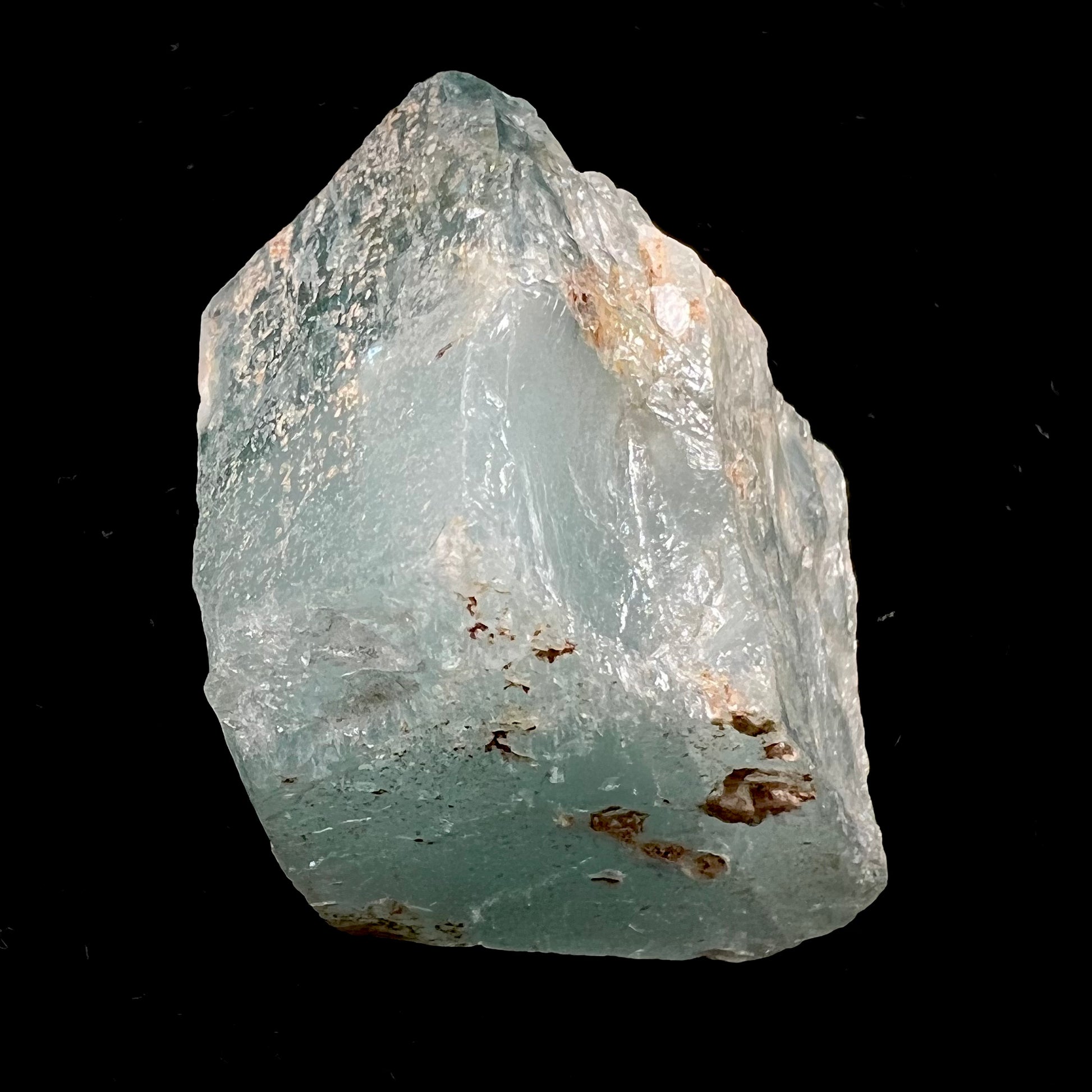 A light greenish blue aquamarine crystal from Brazil.