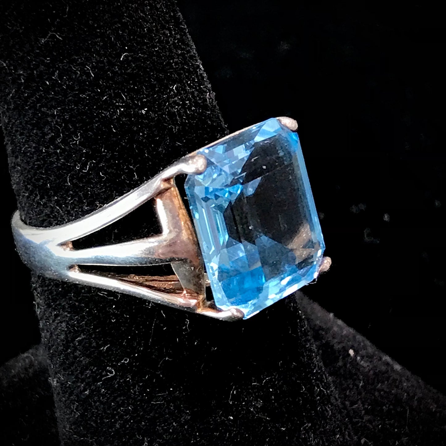 Emerald Cut Topaz Ring | Sterling Silver
