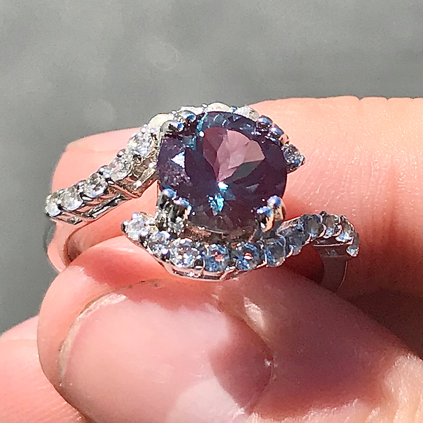 Synthetic Alexandrite Ring | Sterling Silver