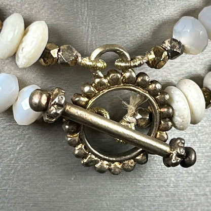 Aquamarine, Abalone & Puka Shell Necklace