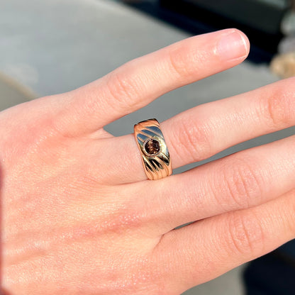 Smoky Quartz Solitaire Ring | 14kt | Estate
