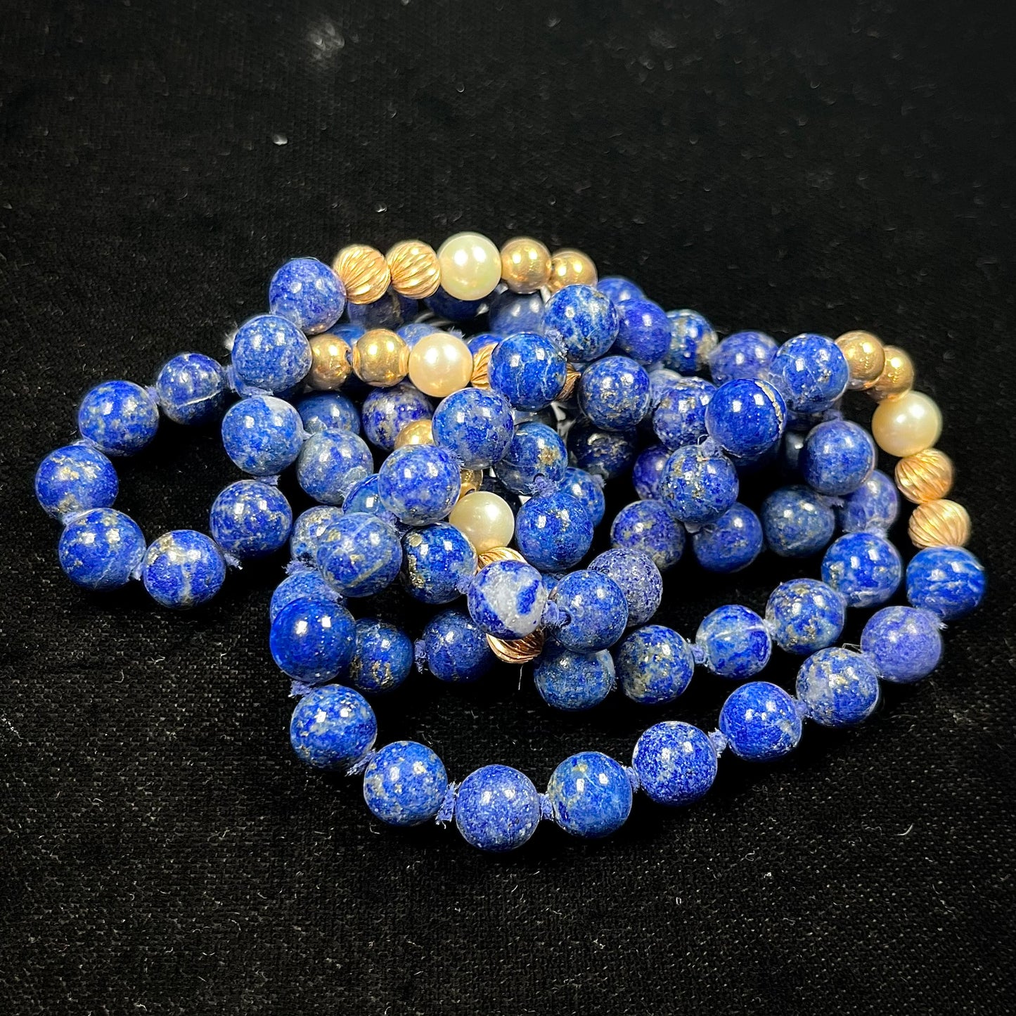 Lapis Lazuli Bead Necklace | 14kt | Estate