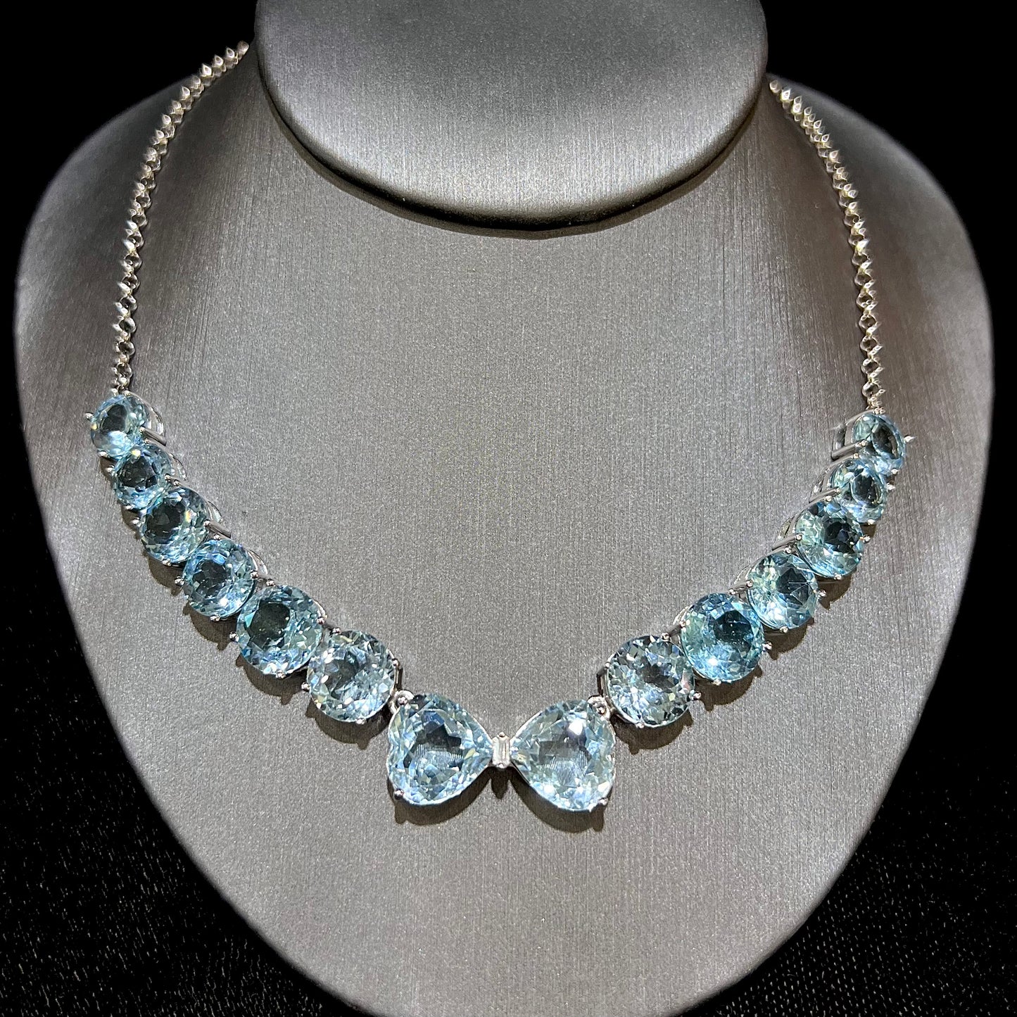 Blue Topaz & Zircon Necklace | Sterling Silver