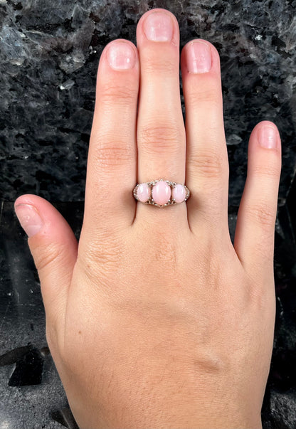 Polly ~ Sterling Silver Pink Peruvian Opal Ring