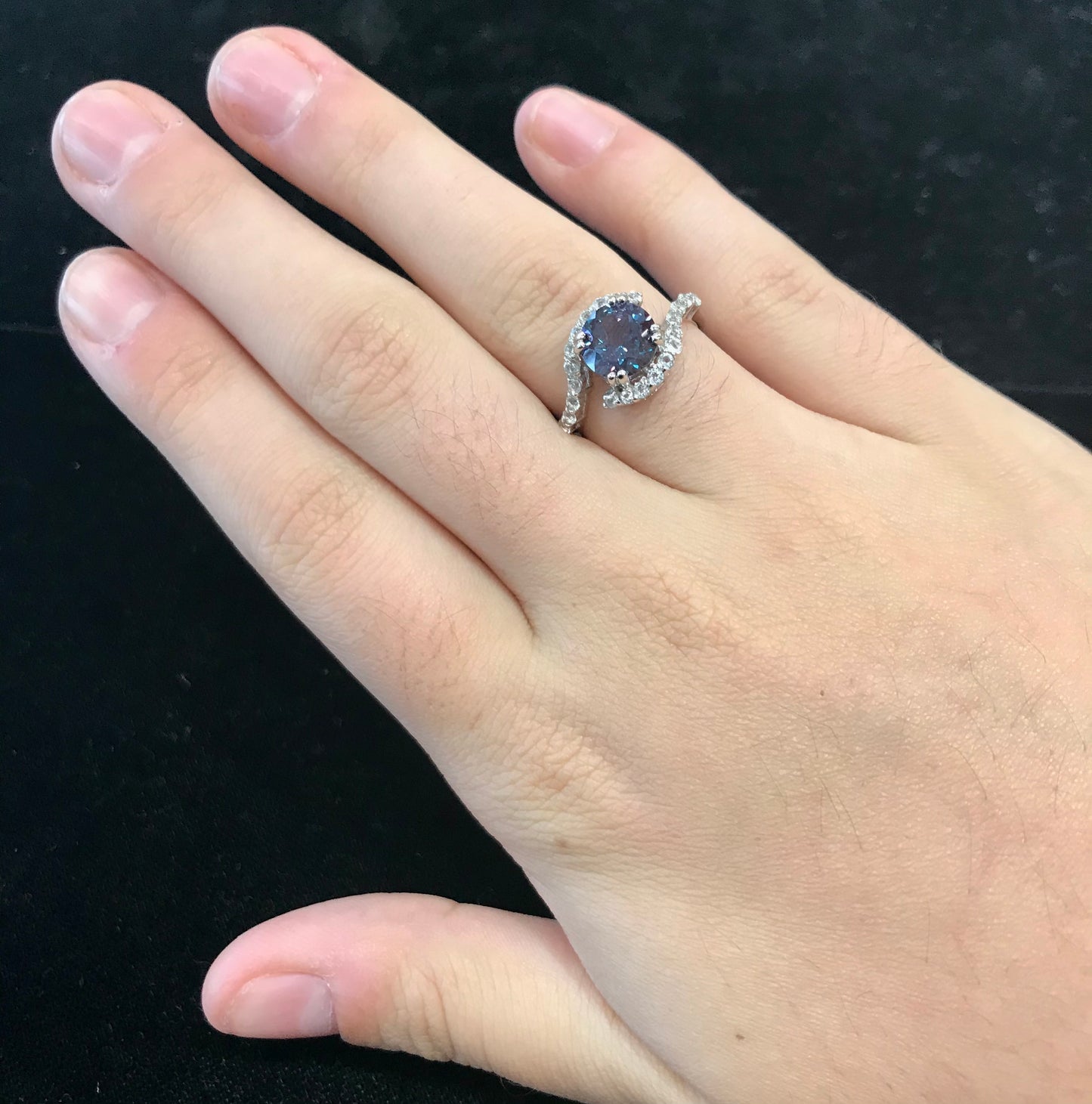 Synthetic Alexandrite Ring | Sterling Silver