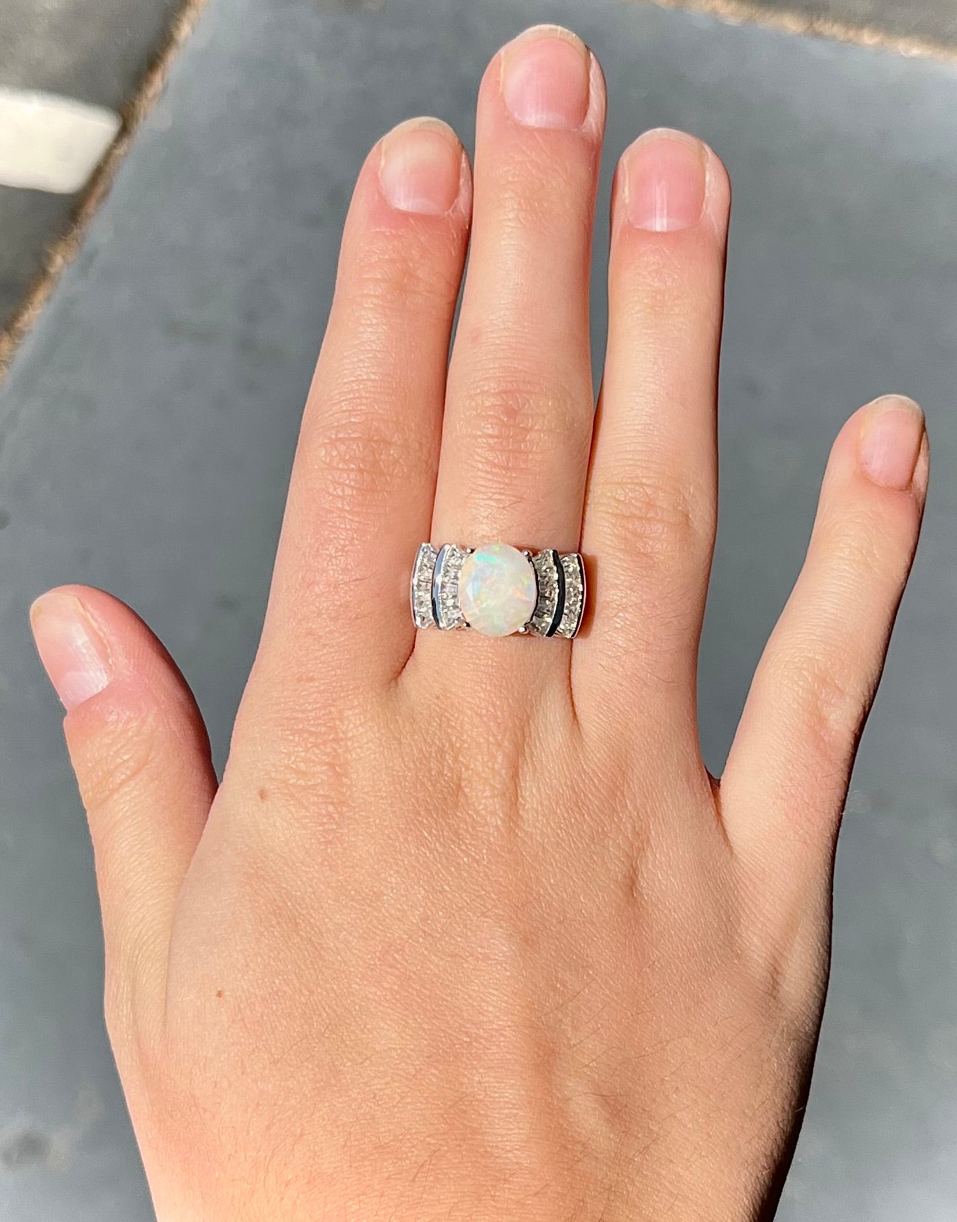 Jenny | Sterling Silver Faceted Ethiopian Fire Opal Ring