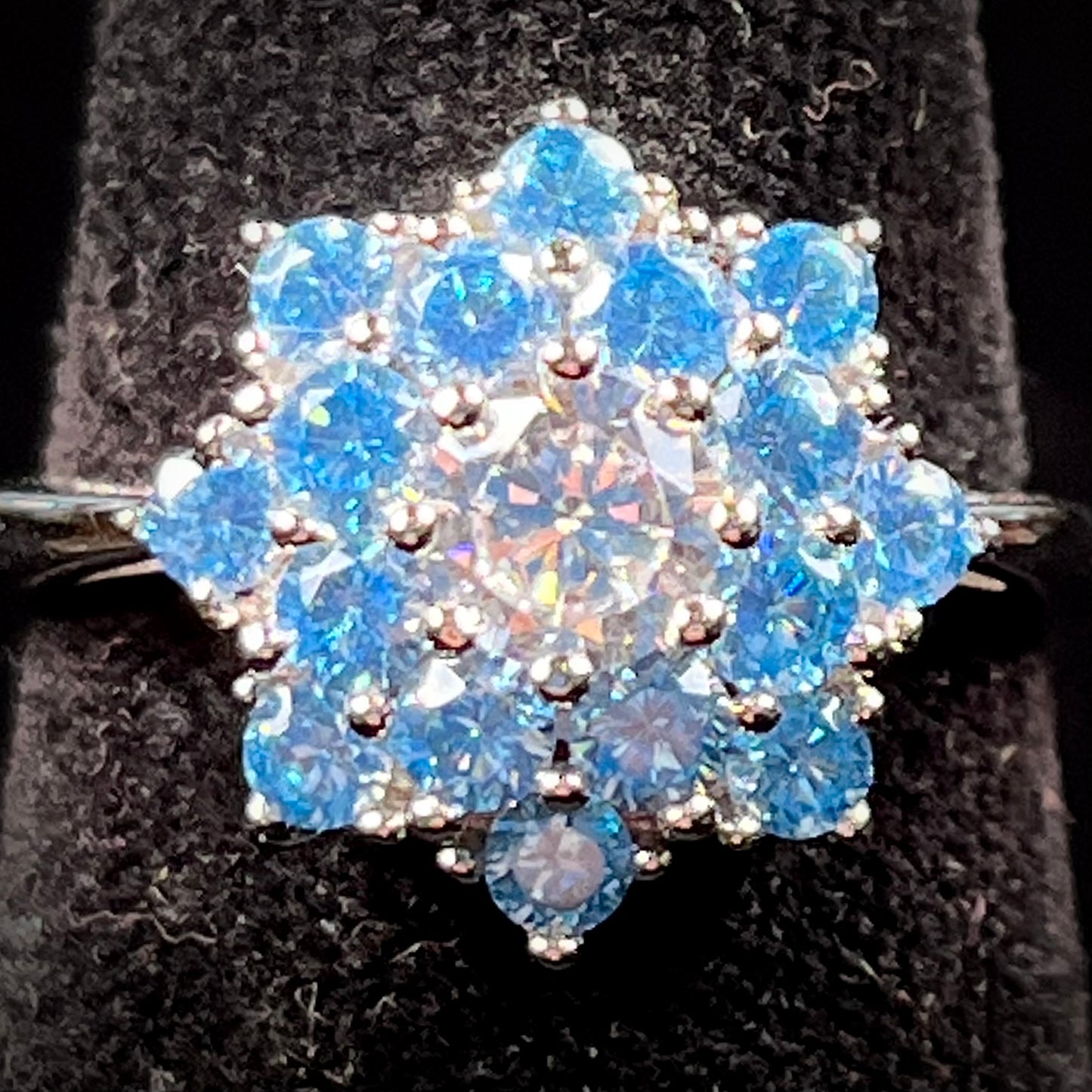 Apatite and Cubic Zirconia Ring | Sterling Silver