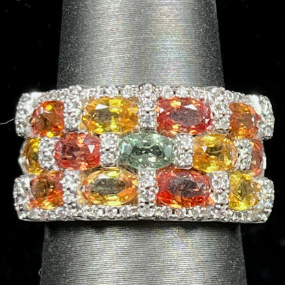 Orange Sapphire Ring | Sterling Silver