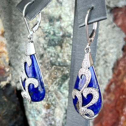 Lapis Lazuli Teardrop Earrings | Sterling Silver