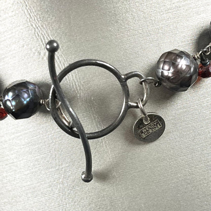 Faceted Pearl & Garnet Necklace