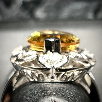 Marquise Cut Citrine Ring | Sterling Silver