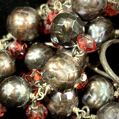Faceted Pearl & Garnet Necklace