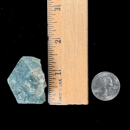 A light greenish blue aquamarine crystal from Brazil.
