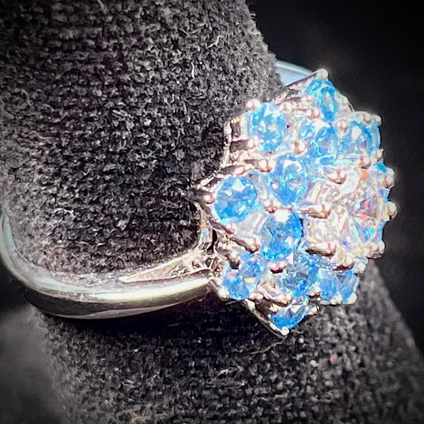 Apatite and Cubic Zirconia Ring | Sterling Silver