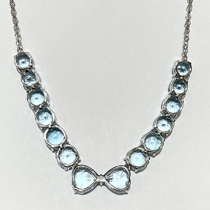 Blue Topaz & Zircon Necklace | Sterling Silver