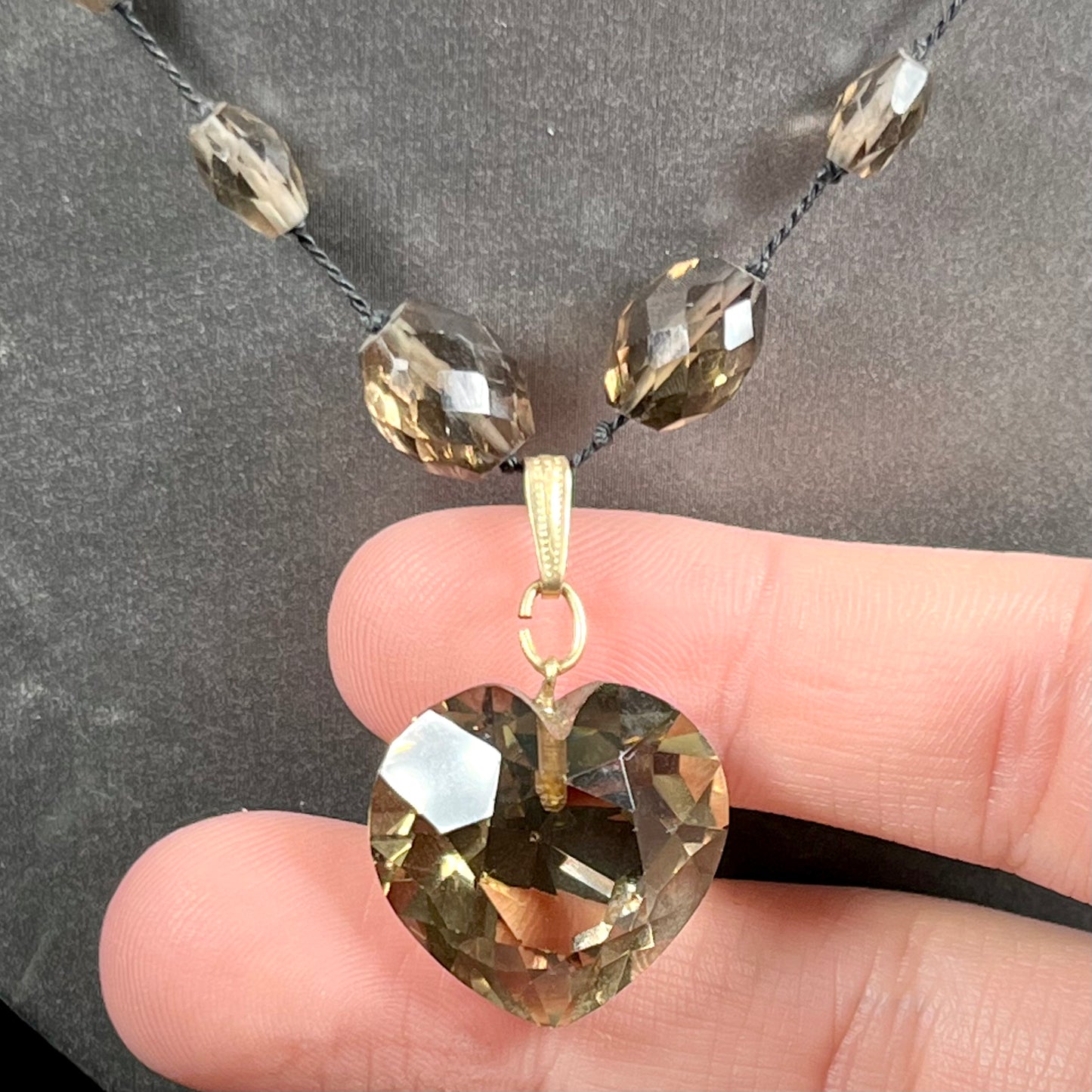 Smokey Quartz Heart Necklace