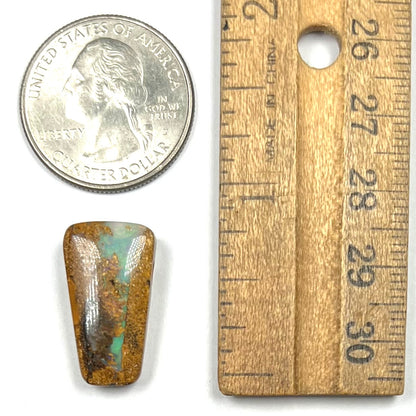 A polished, drilled pipe boulder opal bead.