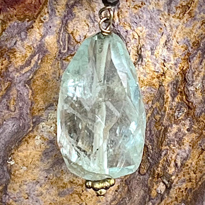 Aquamarine, Abalone & Puka Shell Necklace