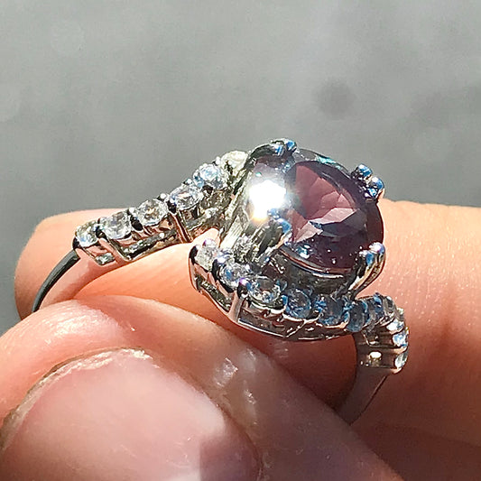 Synthetic Alexandrite Ring | Sterling Silver