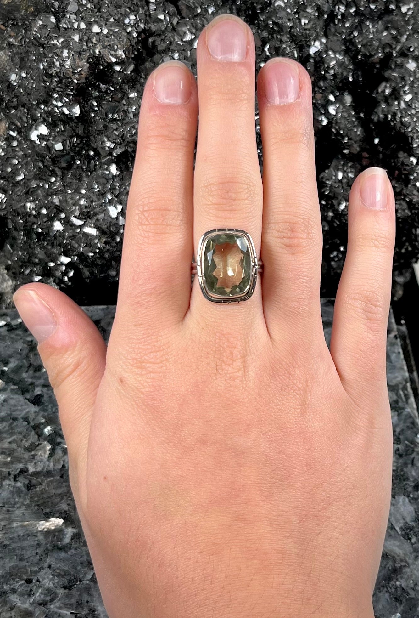 Prasiolite Ring | Sterling Silver