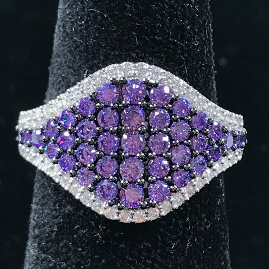 Purple Synthetic Ring | Sterling Silver
