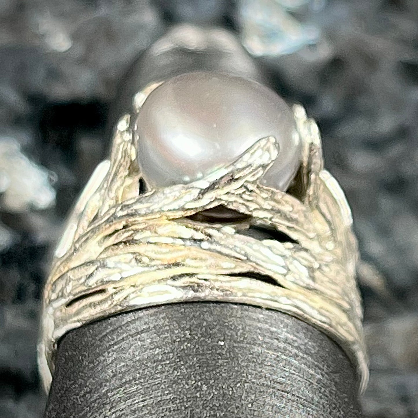 Organic Style Pearl Ring | Sterling Silver