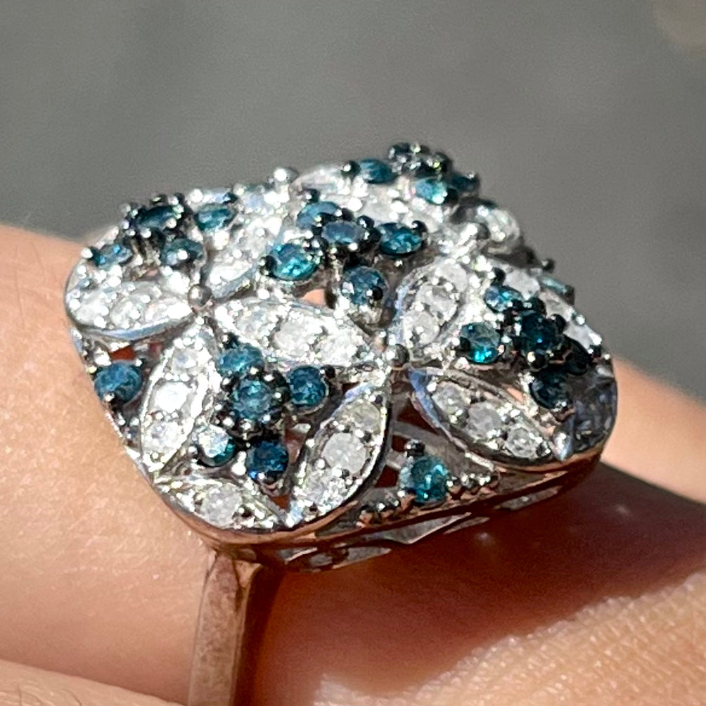Diamond Quatrefoil Ring | Sterling Silver