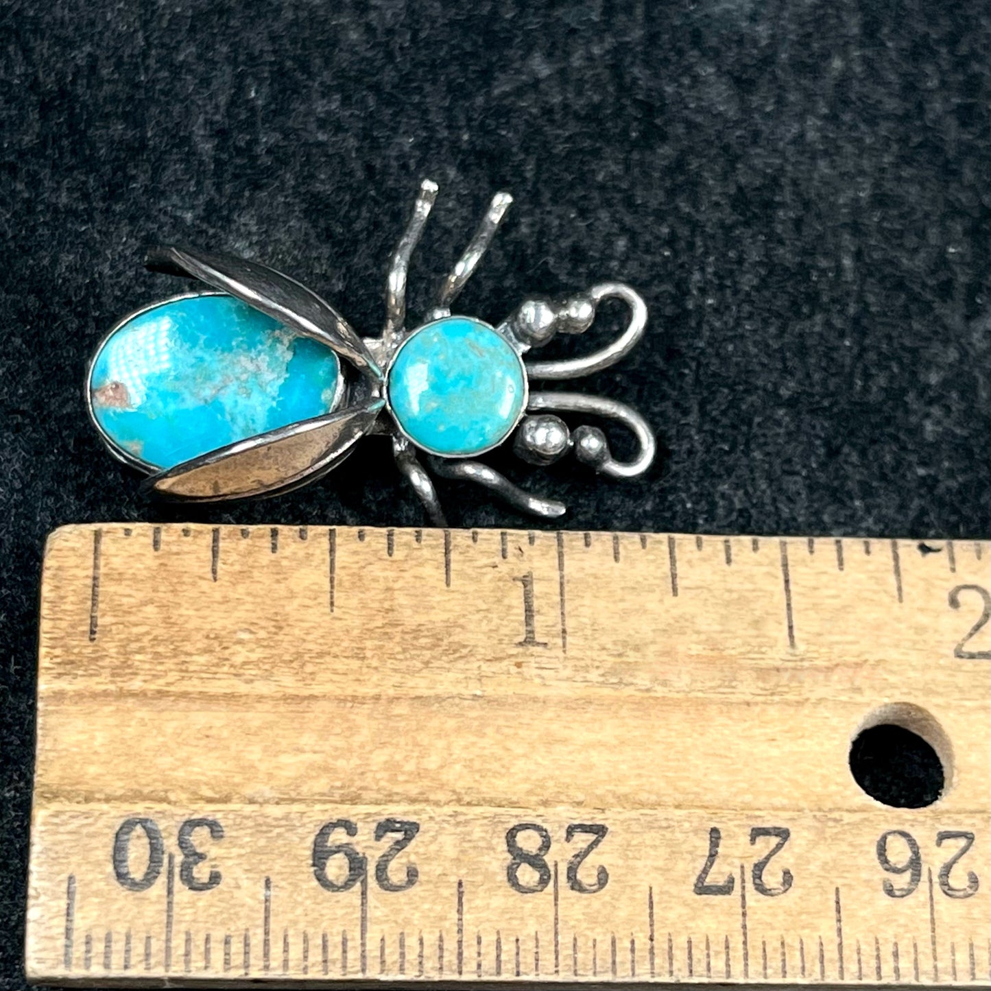 Turquoise Bee Brooch | Sterling Silver
