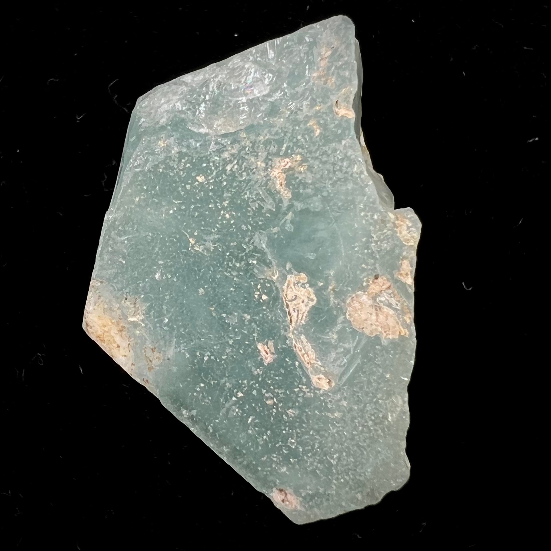 A light greenish blue aquamarine crystal from Brazil.