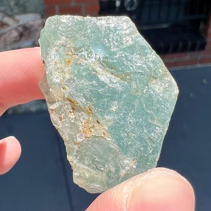 A light greenish blue aquamarine crystal from Brazil.