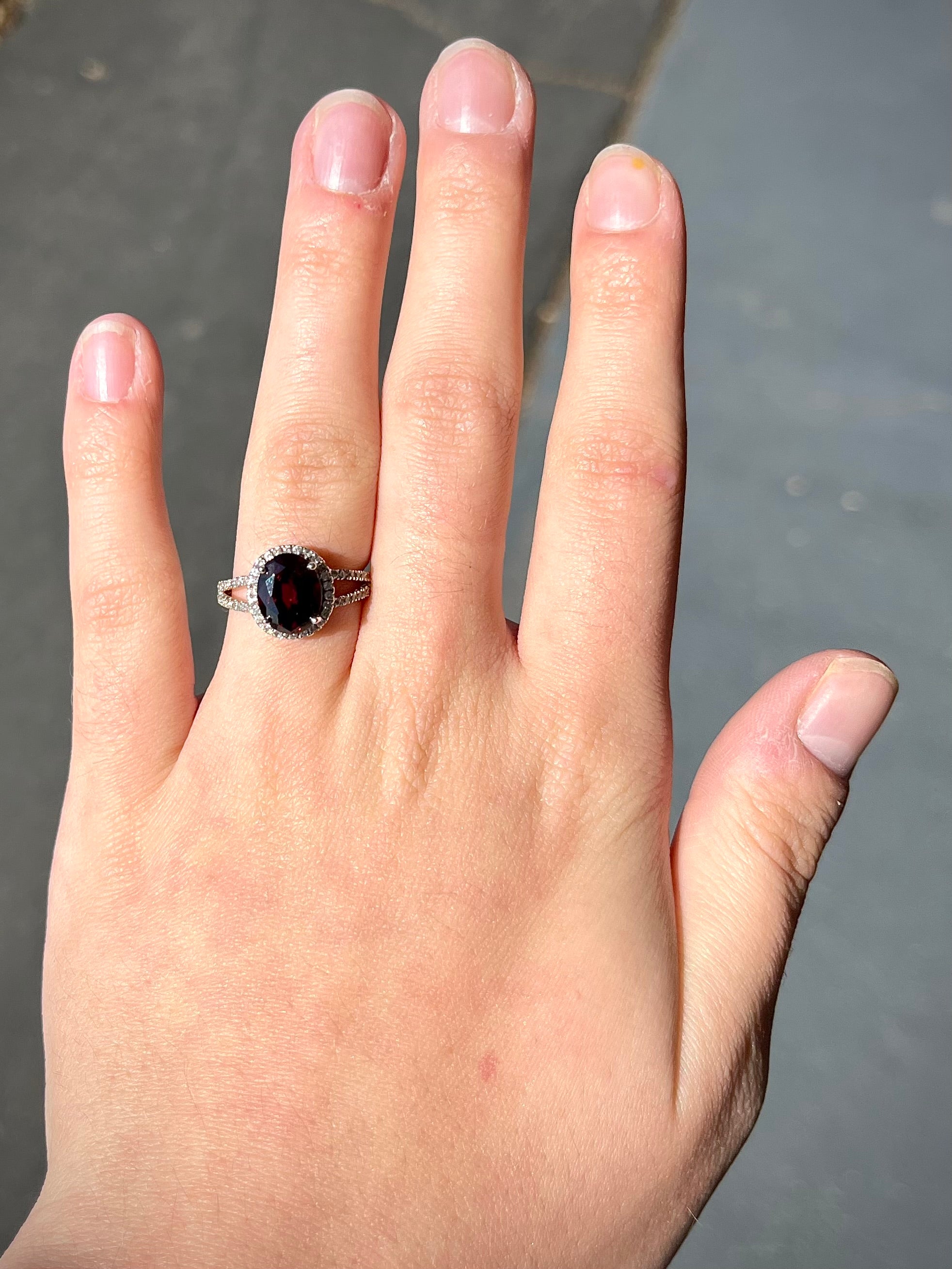 Garnet and Cubic Zirconia Ring | Sterling Silver – Burton's