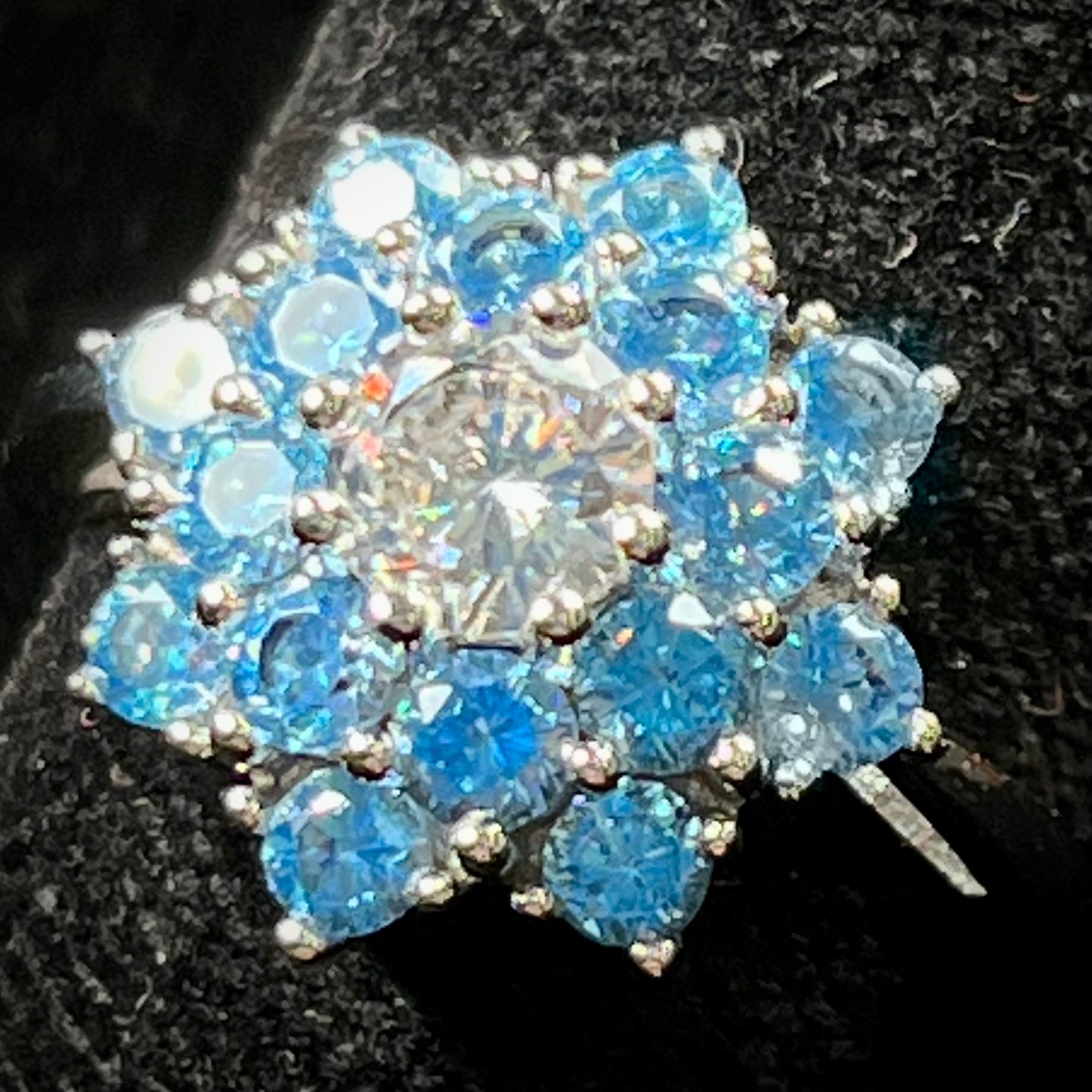 Apatite and Cubic Zirconia Ring | Sterling Silver