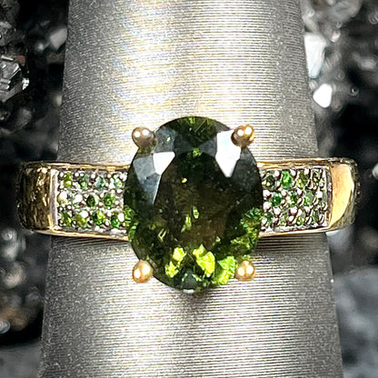 Chrome Diopside and Diamond Ring | Sterling Silver